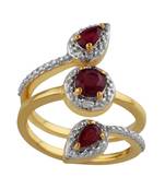 Precious Sterling Silver Ruby & Topaz Ring by Allure jewellery