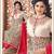 Cream cotton embroidered semi stitched salwar with dupatta