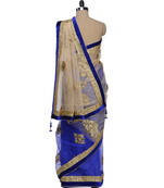 PriyankaChopra Royal Blue and Golden  net Replica saree