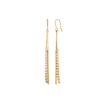Imported Rich With Golden Chain Studded Trendy Fashion Anti Glossy Earring 2