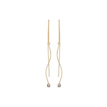 Imported Rich Crystal And Golden Chain Studded Beautiful Trendy Ear Thread 1