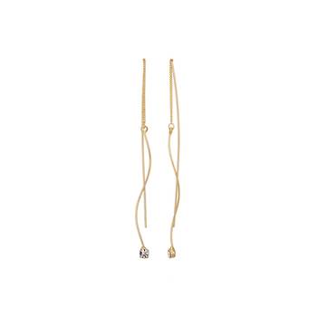 Imported Rich Crystal And Golden Chain Studded Beautiful Trendy Ear Thread 2