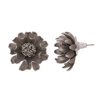 Imported Rich Black Flower Studded Beautiful Trendy Fashion Stud For Womens 2
