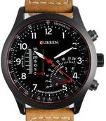 New Fashion Casual Brown color Leather Strap stylist Quartz Watch Wristwatch