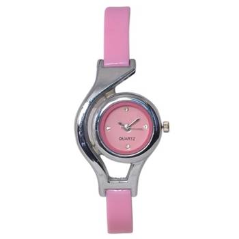 New Fashion pink color stylist women's wear rubber strap Quartz Wristwatch 1