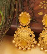 Gorgeous Matte Finish Yellow Party Wear Errrings   Dj04851