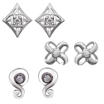 Combo of three Stud Earrings with Crystal Stones 1