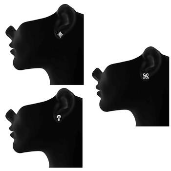 Combo of three Stud Earrings with Crystal Stones 2