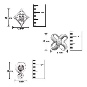 Combo of three Stud Earrings with Crystal Stones 3
