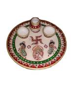 eCraftIndia Lord Ganesha Pooja Thali with Peacock