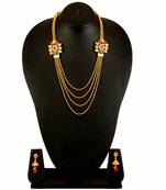 Gold Red Green White Alloy Necklace Earring Set For Women