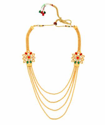 Gold Red Green White Alloy Necklace Earring Set For Women 2