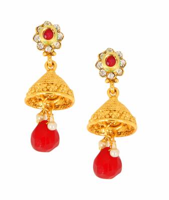 Gold Red Green White Alloy Necklace Earring Set For Women 3
