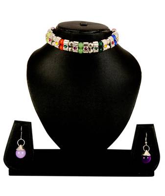 Multi  Colour Necklace Earrings Set For Women And Girls 1