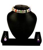 Multi  Colour Necklace Earrings Set For Women And Girls