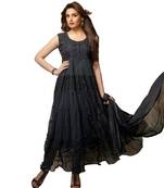 Black net brasso unstitched salwar with dupatta
