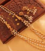 Beautiful Perl And Gold Multi Layered Necklace Set Dj05377