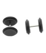 Biker Black Silicon Pair Pierced Stud Earring for Men