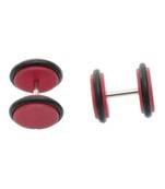 Biker Red Maroon Silicon Pair Pierced Stud Earring for Men