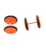 Biker Orange Silicon Pair Pierced Stud Earring for Men