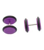 Biker Purple Silicon Pair Pierced Stud Earring for Men