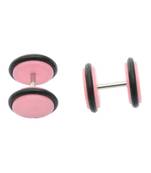 Biker Light Pink Silicon Pair Pierced Stud Earring for Men