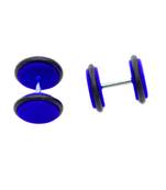 Biker Blue Silicon Pair Pierced Stud Earring for Men