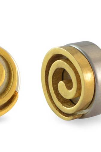 Biker Peace Multicolor Stainless Steel Rhodium Pierced Stud Pair Earring for Men