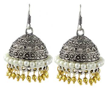 Antique Oxidized German Silver Gold Plated Jhumki Earring For Women 1