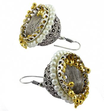 Antique Oxidized German Silver Gold Plated Jhumki Earring For Women 3