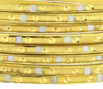 Wedding Traditional Gold Plated Rhodium Metal Chuda Kada Bangle Set 3