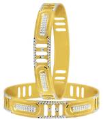 Wedding Filigree Gold Plated Rhodium Metal Chuda Kada Bangle Set