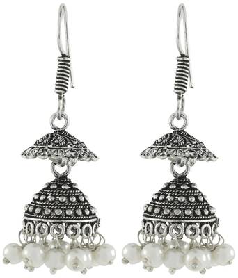 Antique Oxidized German Silver Pearl Double Jhumki Earring For Women 1