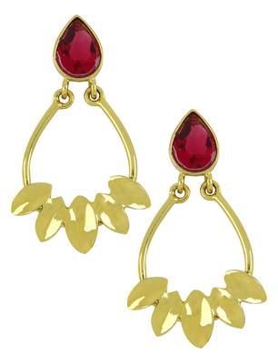 Italian Petal Pink Gold Plated Dangling Earring For Women 1
