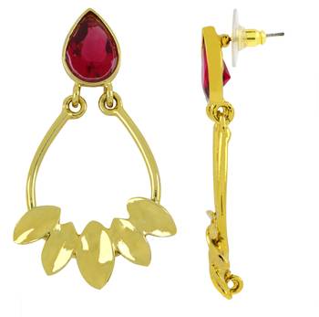 Italian Petal Pink Gold Plated Dangling Earring For Women 2
