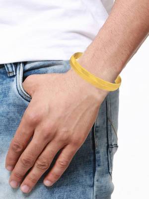 Traditional Gold Plated Metal Kada Bangle For Mens 3