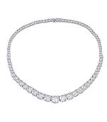 Gradient Cubic Zirconia Sterling Silver Plating Necklace Set for Women