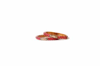 Red And Green Meenakari Bangles 1
