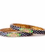 Blue And Green Meenakari Bangles
