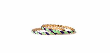 Pista And Blue Meenakari Bangles 1