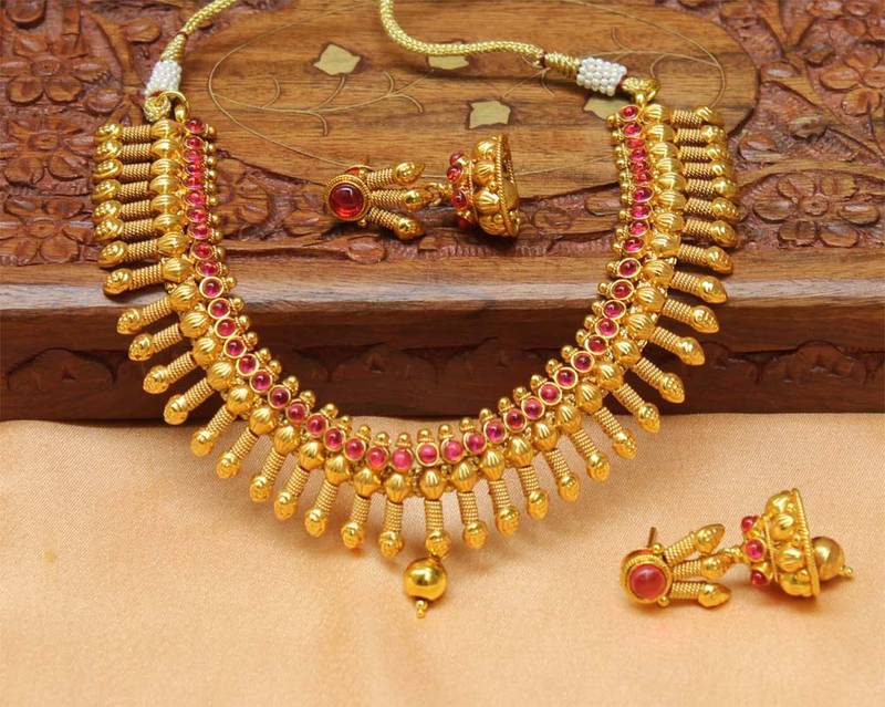 Geru Polish Gold Plated Necklace Set URSHI COLLECTIONS 1473765