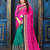Pink embroidered georgette saree with blouse