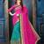 Pink embroidered georgette saree with blouse
