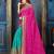 Pink embroidered georgette saree with blouse