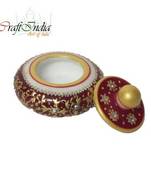 eCraftIndia Round Sindoor Holder (Red)