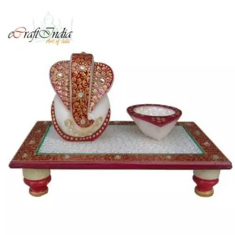 eCraftIndia Lord Ganesha & Diya on Chowki
