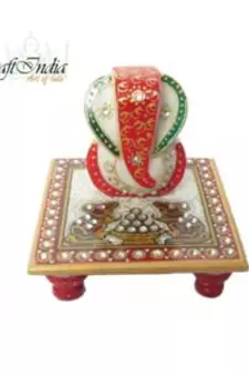eCraftIndia Lord Ganesha on Chowki with Rats