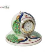 eCraftIndia Peocock Designed Marble Table Clock