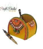 eCraftIndia Papier-Mache Round Pen Stand