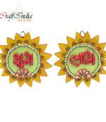eCraftIndia Papier-Mache Surya Shubh-Labh Wall Hanging